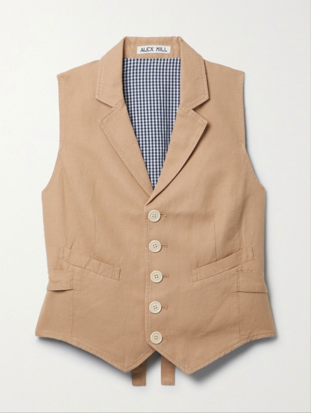 Alex Mill Tan Sleeveless Button Front Vest